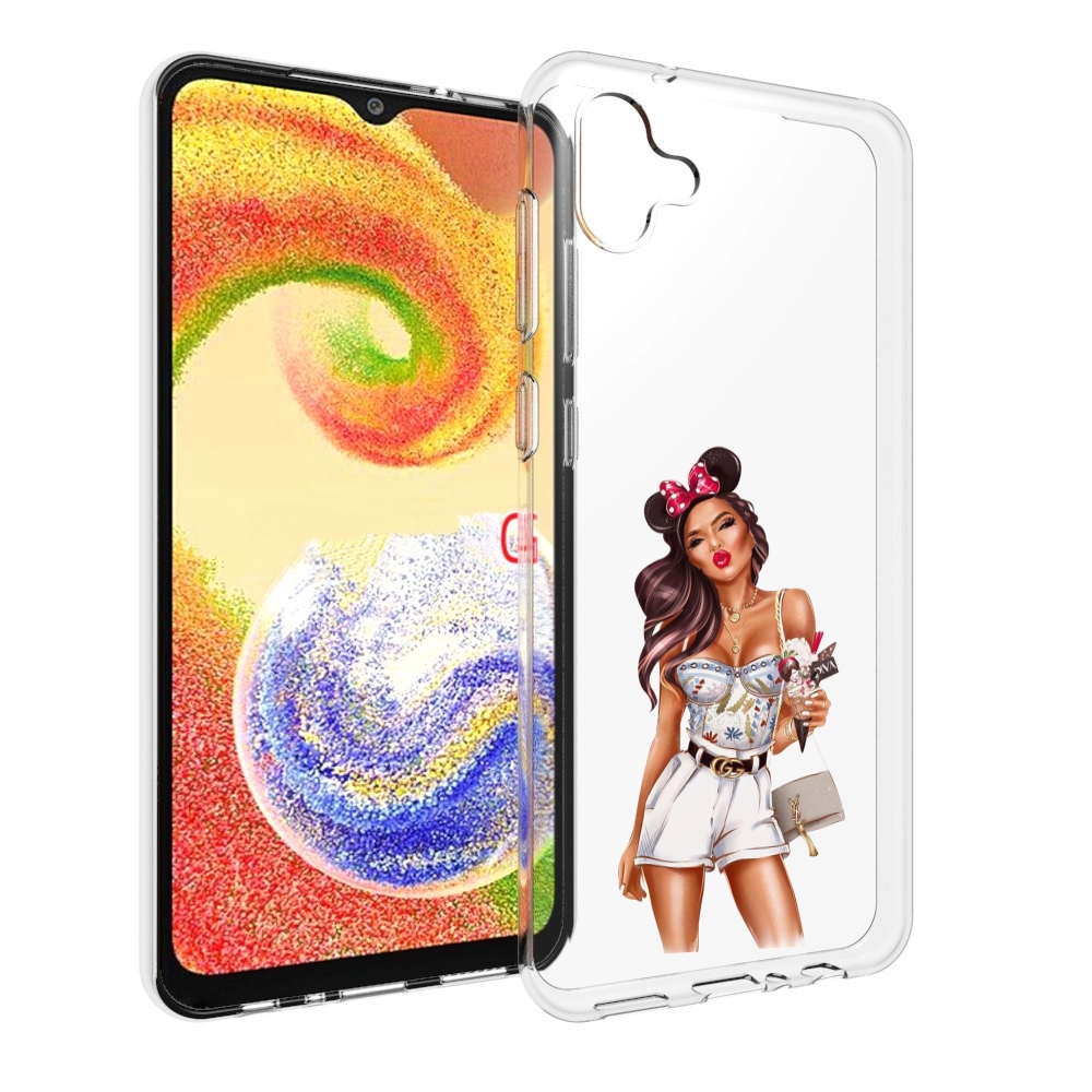 

Чехол MyPads Девушка-микки для Samsung Galaxy A04, Прозрачный, Tocco