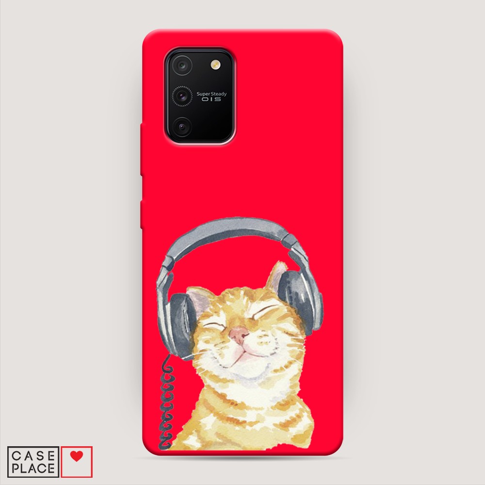 

Матовый силиконовый чехол "Кот меломан" на Samsung Galaxy S10 Lite, Кот меломан