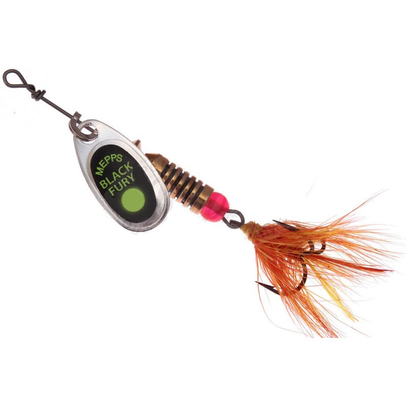 

Блесна Mepps Comet Black Fury Mouche №1 silver, Серебристый, Comet Black Fury Mouche