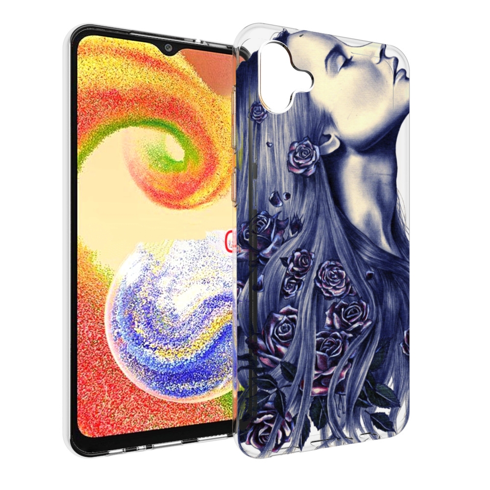 

Чехол MyPads Девушка с розами женский для Samsung Galaxy A04, Прозрачный, Tocco