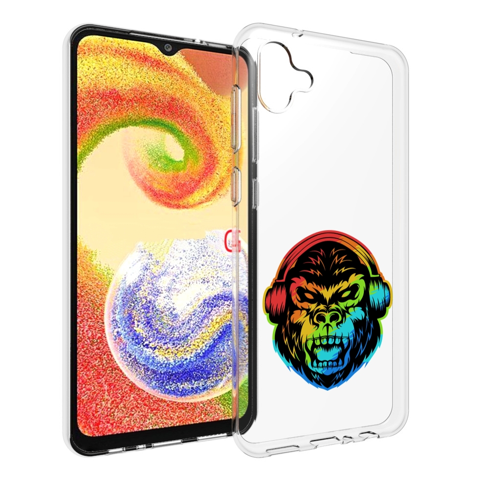 

Чехол MyPads Горилла-в-наушниках для Samsung Galaxy A04, Прозрачный, Tocco