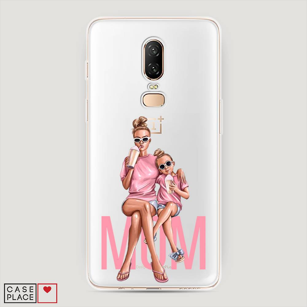 

Чехол Awog на OnePlus 6 / ВанПлас 6 "Lovely mom", Синий;бежевый;розовый, 150550-7