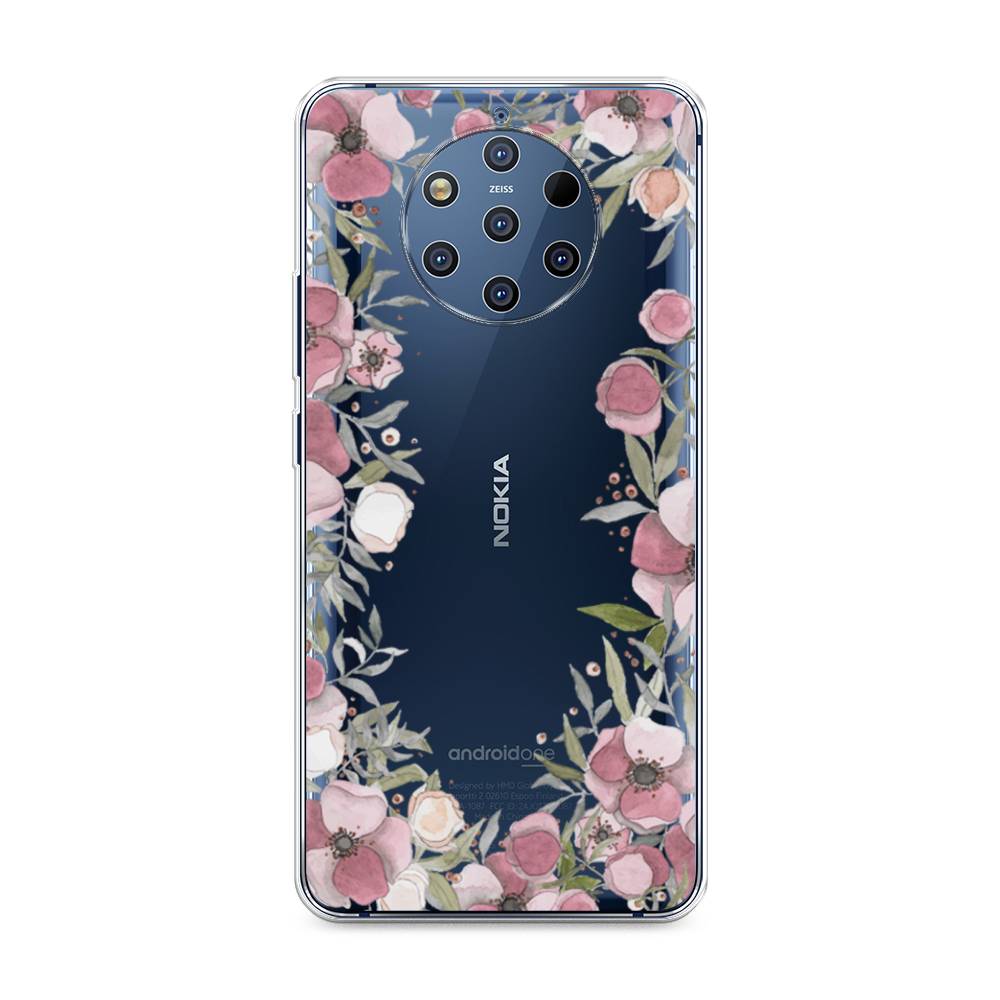 фото Чехол awog "розовая цветочная рамка" для nokia 9 pureview
