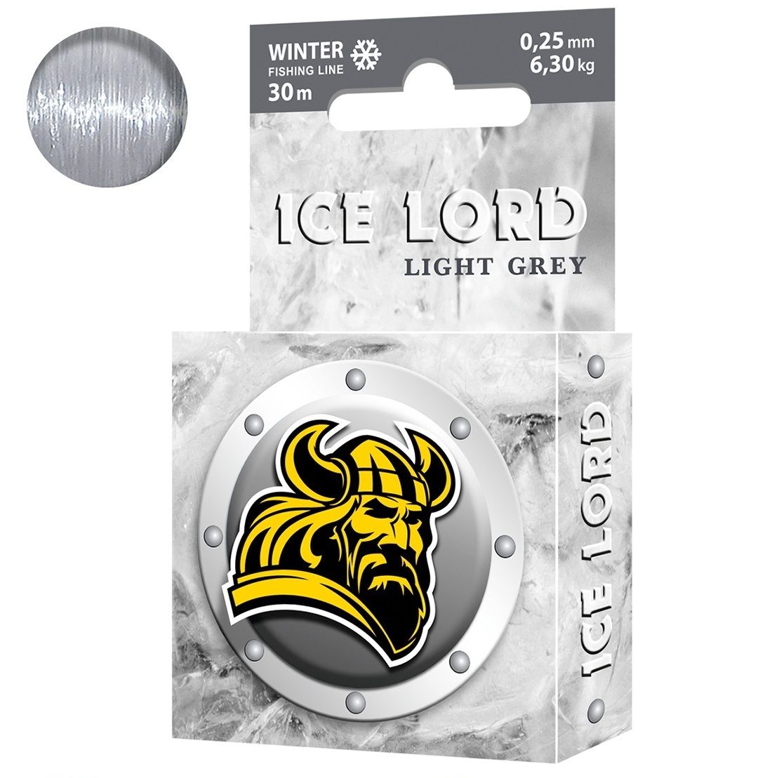 

Леска зимняя AQUA Ice Lord Light Grey 0,25mm 30m, серый, test - 6,30kg 1 шт., Ice Lord