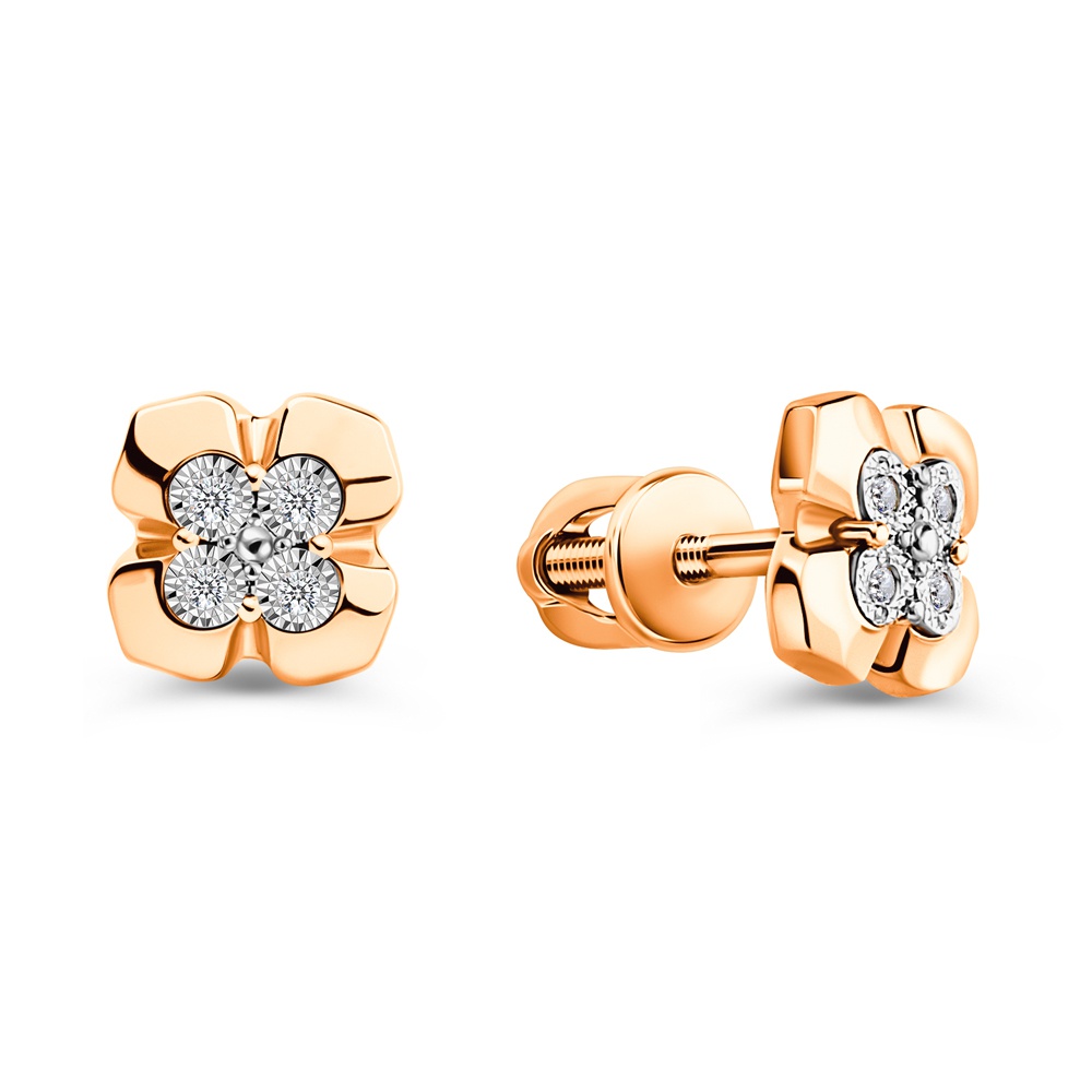 

Серьги из золота 585Gold 102009443, бриллиант, 102009443