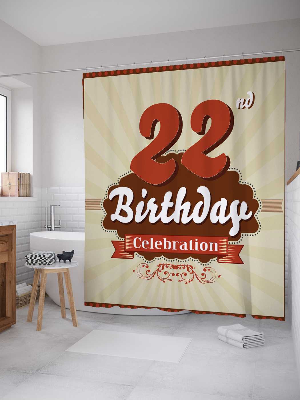 

Штора (занавеска) для ванной JoyArty "Надпись в рамке" из сатена, 180х200 см с крючками, Голубой