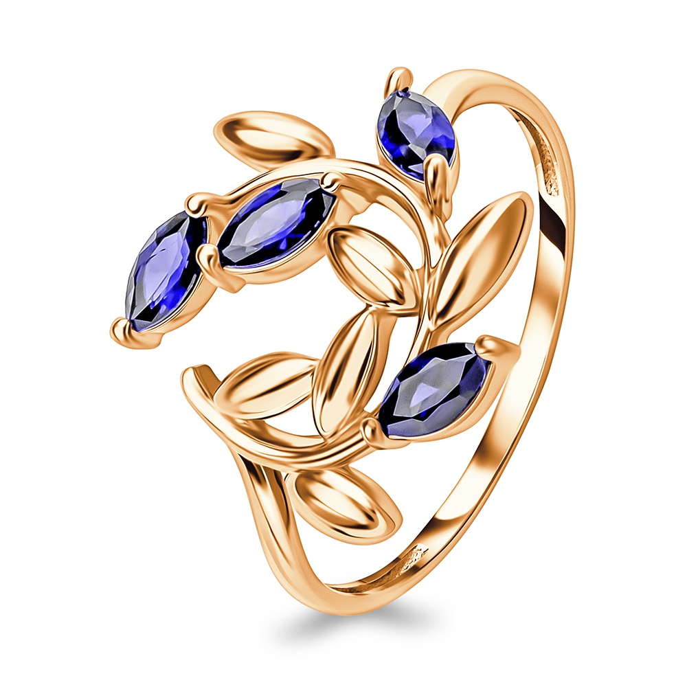 

Кольцо из золота р.  585Gold 101016407, сапфир искусственный, 101016407