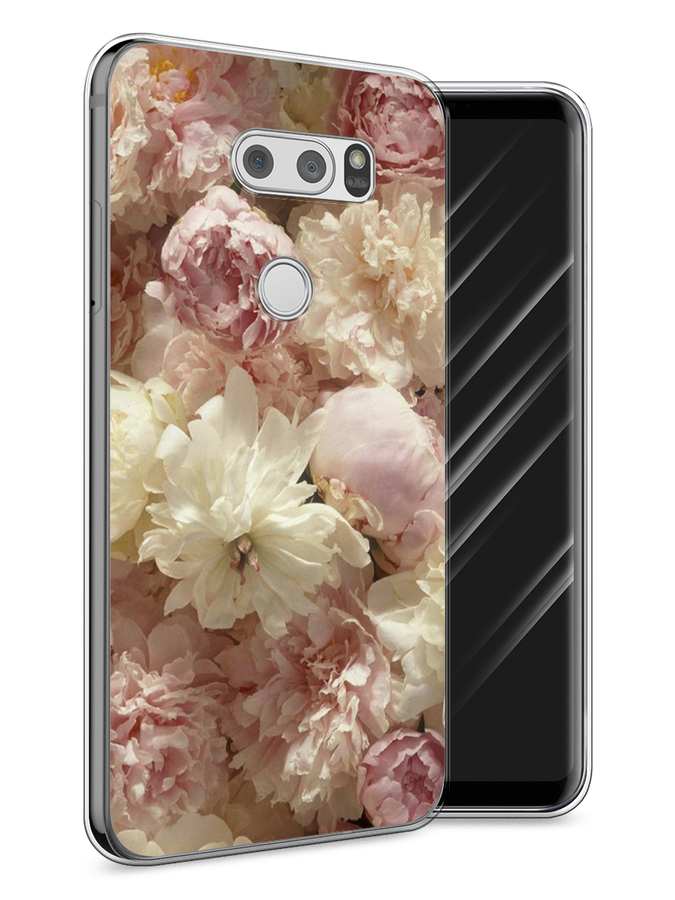 

Чехол Awog на LG V30 "Пионы светлые", Бежевый;коричневый, 83050-8