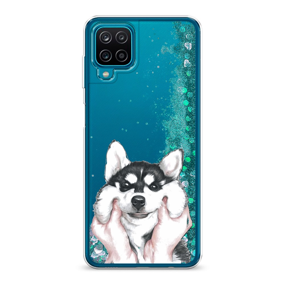 

Жидкий чехол с блестками "Щечки хаски" на Samsung Galaxy A12, 2101695-1