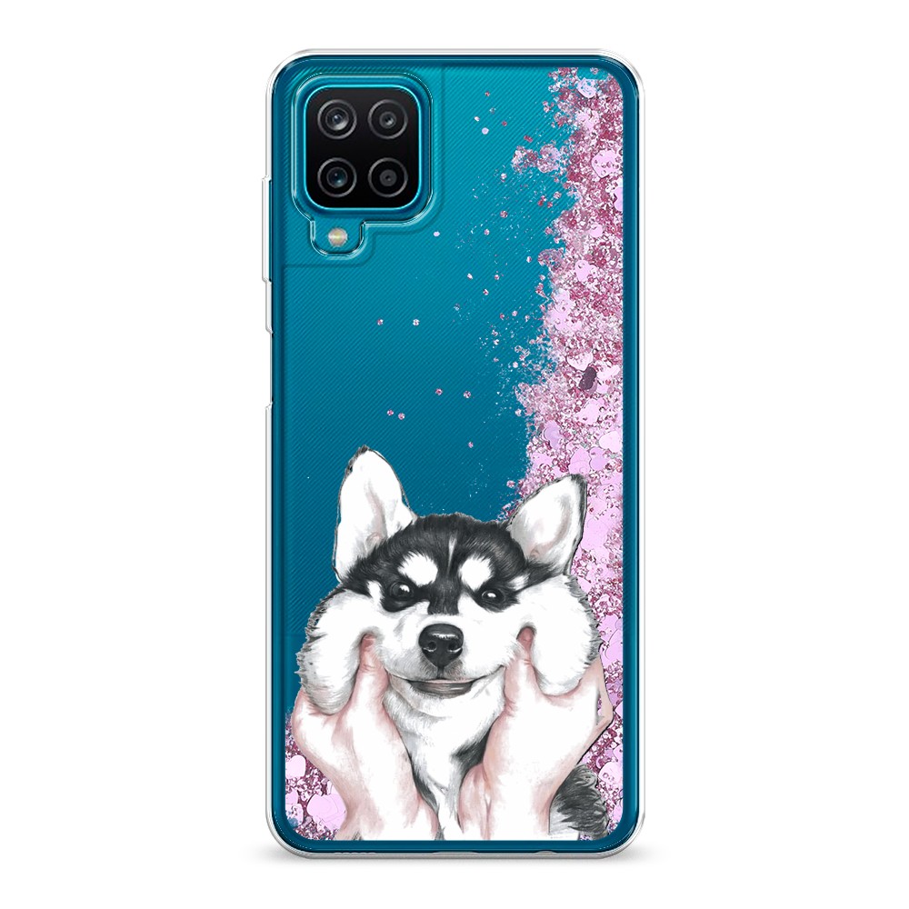 

Жидкий чехол с блестками "Щечки хаски" на Samsung Galaxy A12