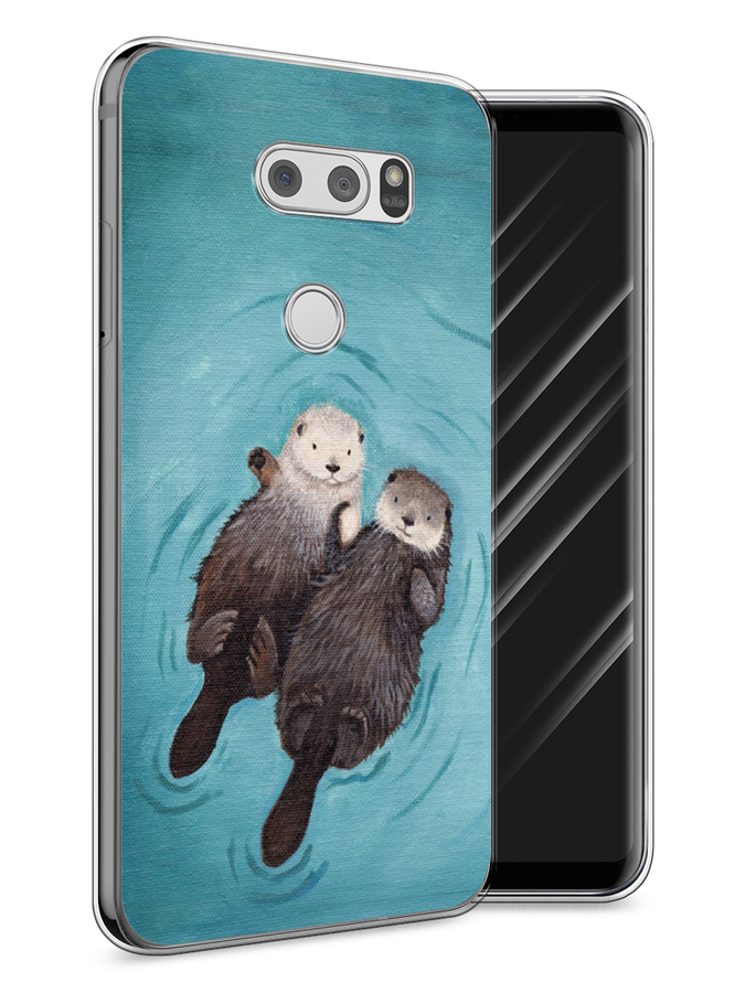 

Чехол Awog на LG V30 "Парочка бобров", Голубой, 83050-10