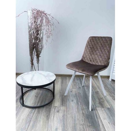 

Комплект стульев DAIQUIRI BLUVEL-38 LATTE белый каркас, 4 штуки, BLUVEL-38