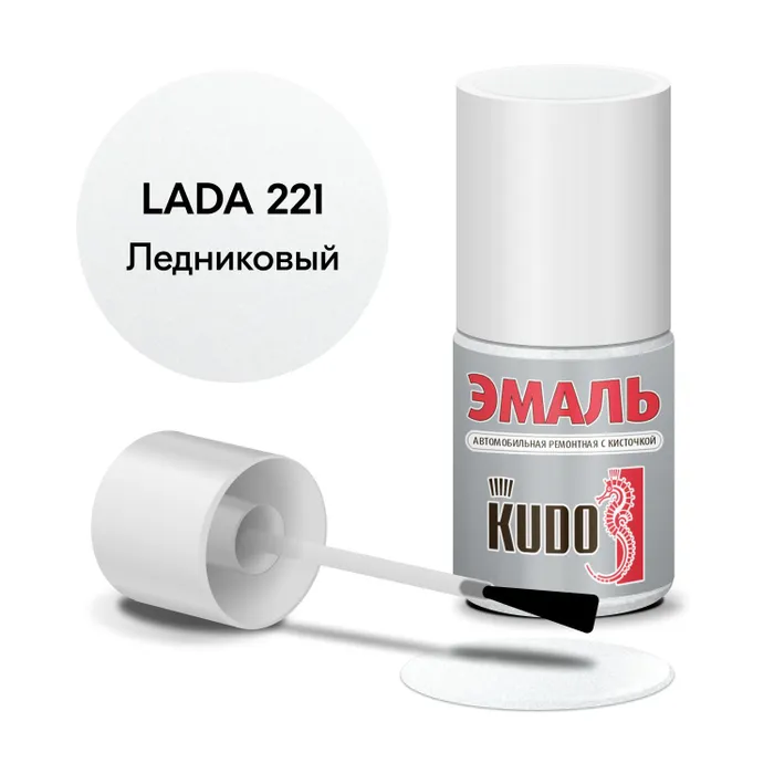 

Краска металлик 221 ледниковый Kudo с кисточкой 15 мл, Белый