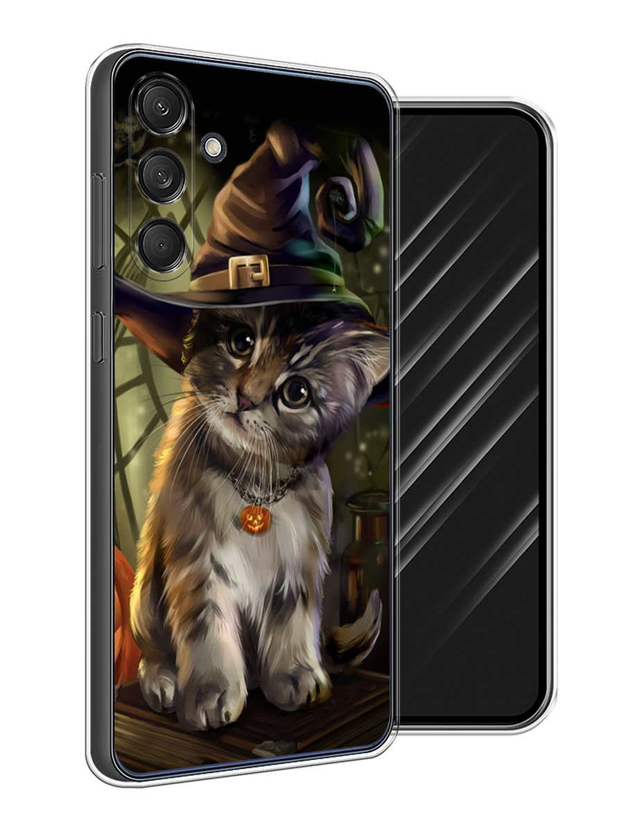 

Чехол Awog на Samsung Galaxy M55 "Кот на Хэллоуин", Зеленый;серый, 2109650-1