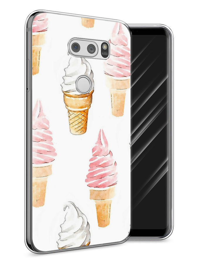 

Чехол Awog на LG V30 "Нарисованное мороженое", Белый;розовый, 83050-10