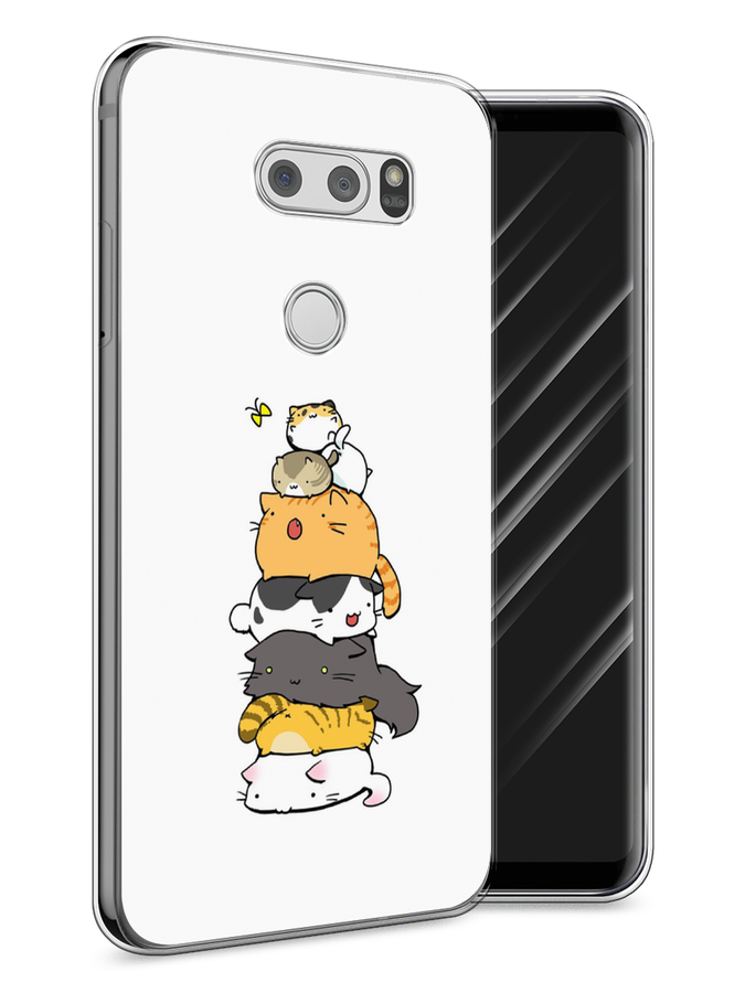 

Чехол Awog на LG V30 "Бутерброд из котиков", Коричневый;белый;серый, 83050-10