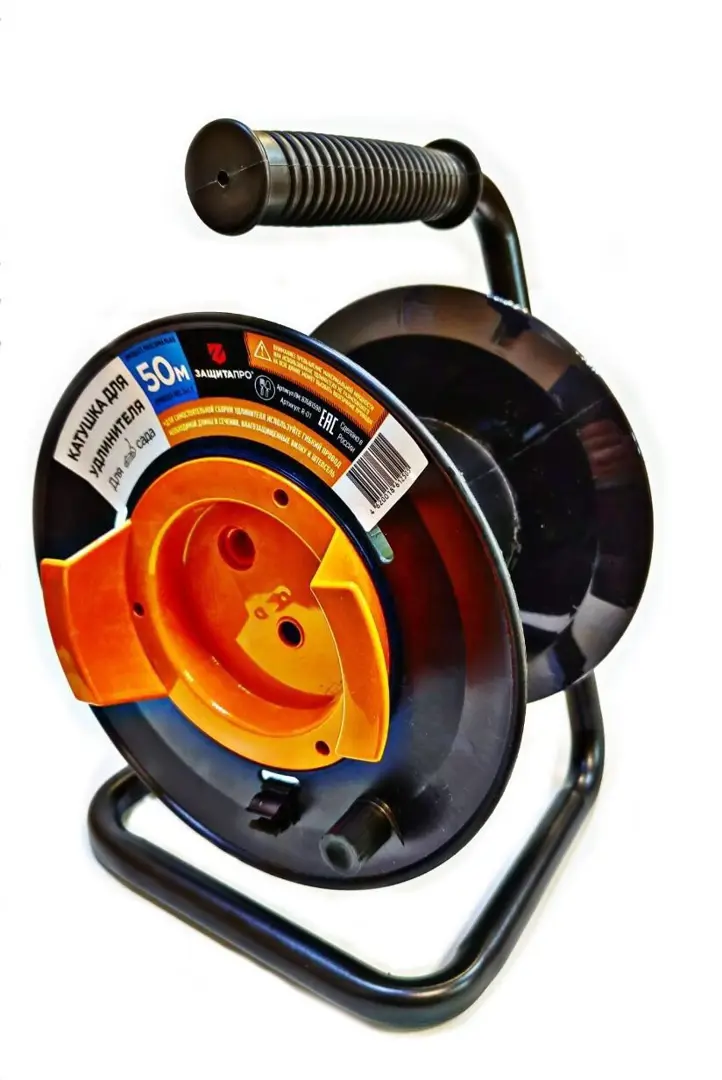 Катушка для смотки кабеля Защита Про цвет черно-оранжевый катушка для удлинителя защита про цвет черно красный