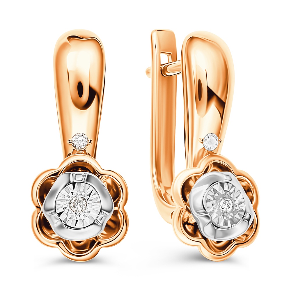 

Серьги из золота 585Gold 102009389, бриллиант, 102009389