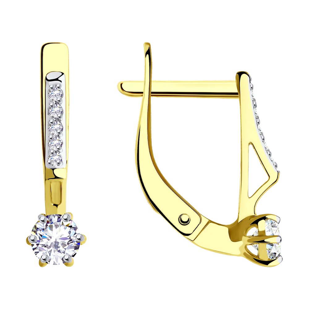 

Серьги из желтого золота SOKOLOV 028991-2, фианит, 028991-2