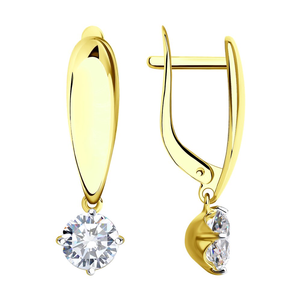 

Серьги из желтого золота SOKOLOV 027001-2, фианит, 027001-2
