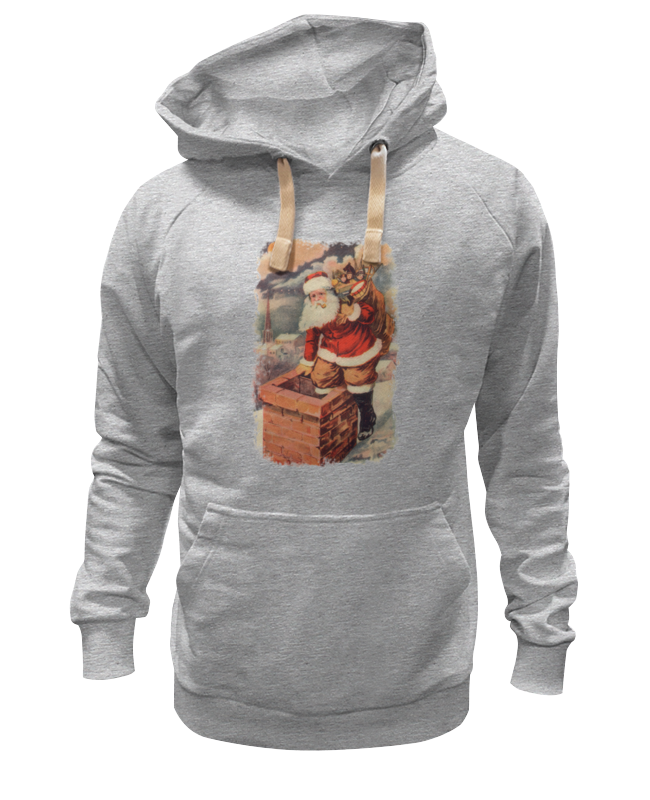 фото Толстовка унисекс printio дед мороз в трубе серая m