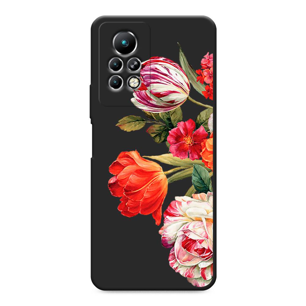 фото Матовый силиконовый чехол "весенний букет" на infinix note 11 pro awog