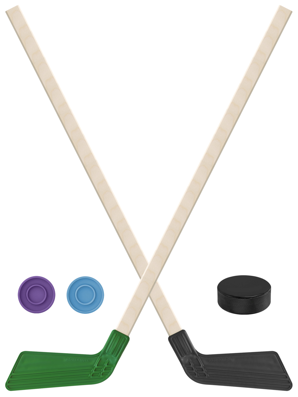 Детский хоккейный набор Задира-плюс Клюшка хоккейная 80см 2шт(зел,чёрн)+2шайбы+Шайба 75 мм детский хоккейный набор задира плюс клюшка хоккейная 2шт син чёрн 2шайбы шайба 75 мм