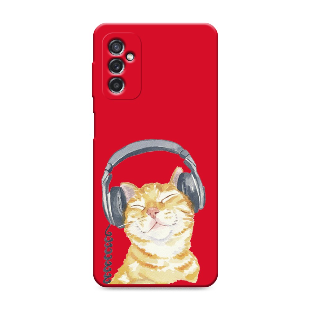 

Матовый силиконовый чехол "Кот меломан" на Samsung Galaxy M52, Кот меломан