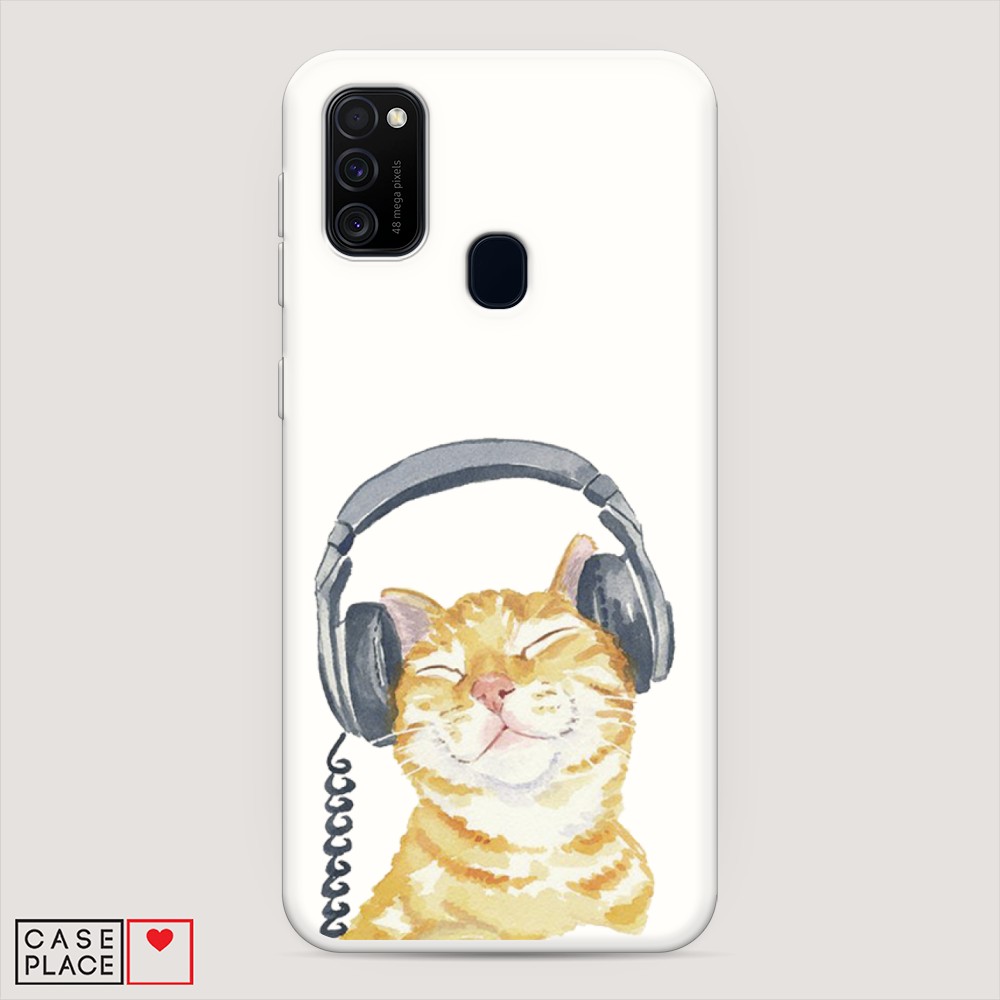 

Матовый силиконовый чехол "Кот меломан" на Samsung Galaxy M30s, Кот меломан