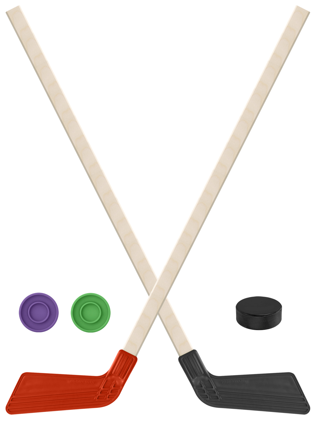 Детский хоккейный набор Задира-плюс Клюшка хоккейная 2шт(красн,чёрн) +2 шайбы+Шайба 60 мм клюшка флорбольная acito moooo 33 yellow 80 round левый