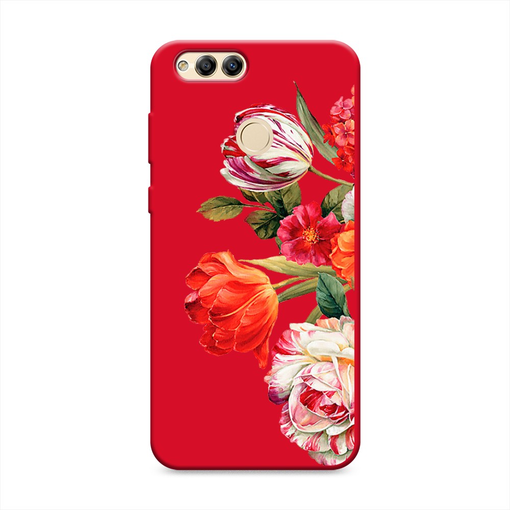 

Матовый силиконовый чехол "Весенний букет" на Honor 7X, 63753-1