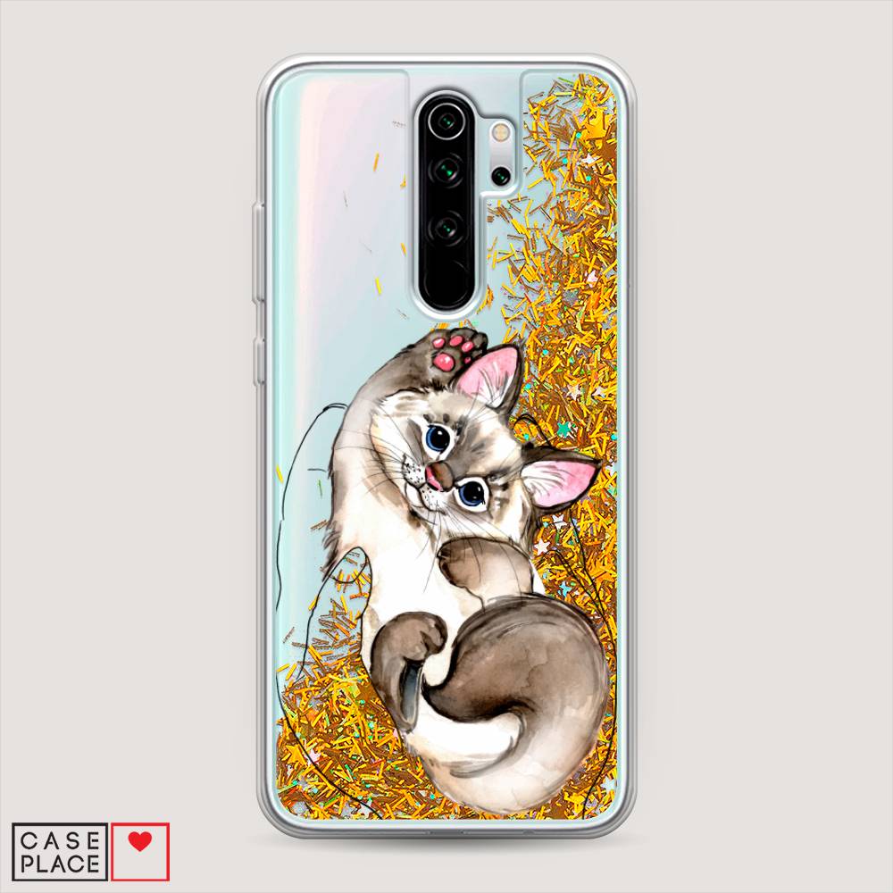 

Жидкий чехол с блестками "Котенок в ладошках" на Xiaomi Redmi Note 8 Pro, 36690-1