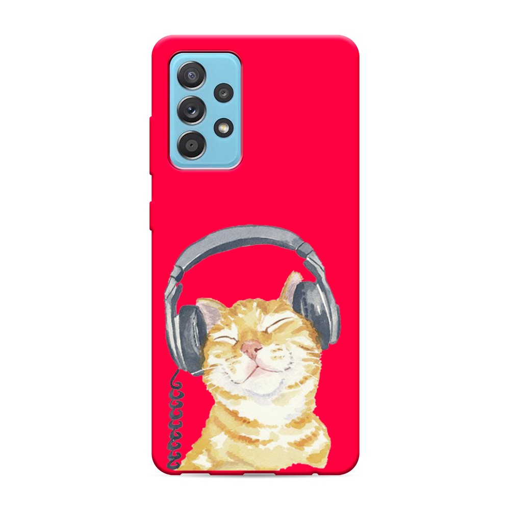 

Матовый силиконовый чехол "Кот меломан" на Samsung Galaxy A52s, Кот меломан