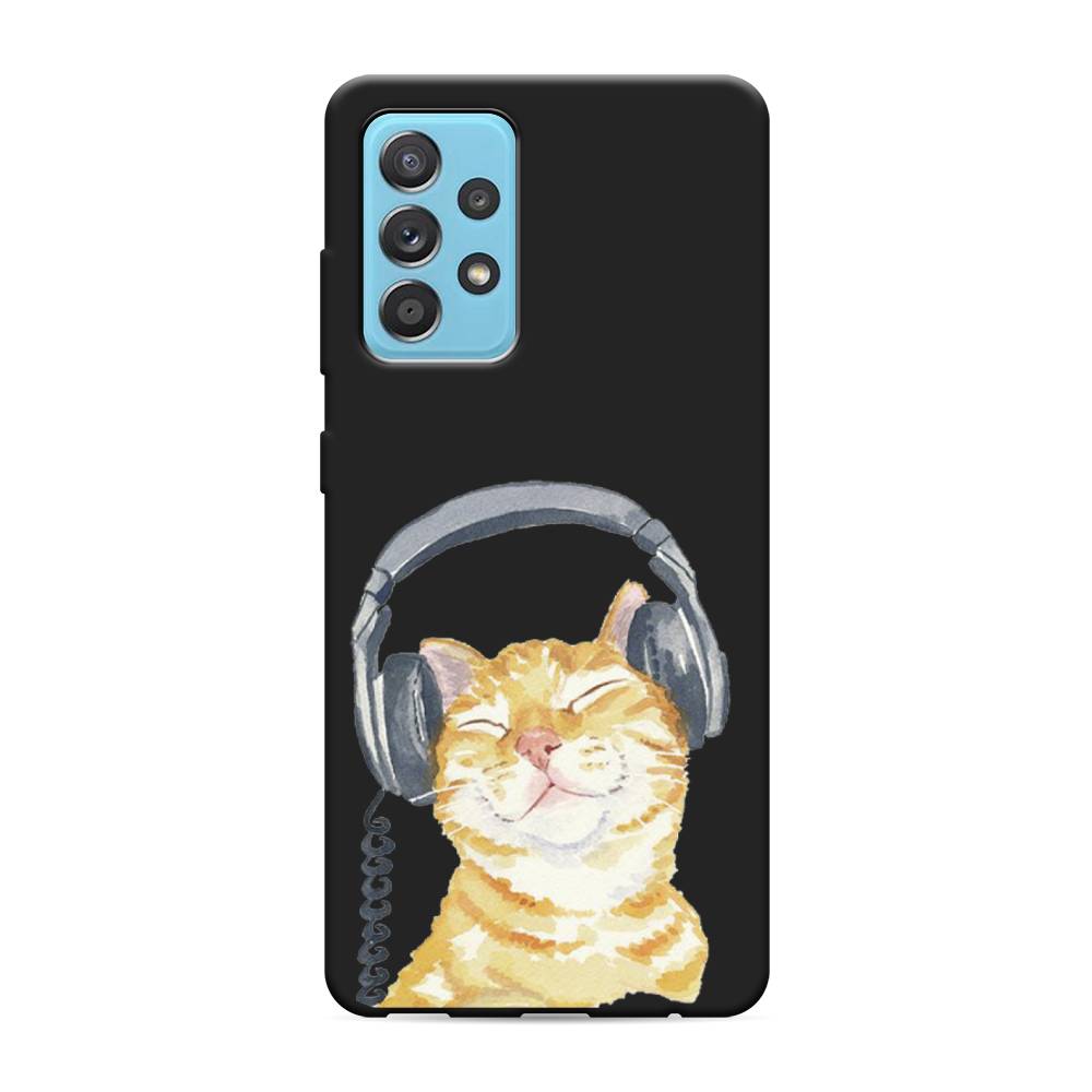

Матовый силиконовый чехол "Кот меломан" на Samsung Galaxy A52s, Кот меломан