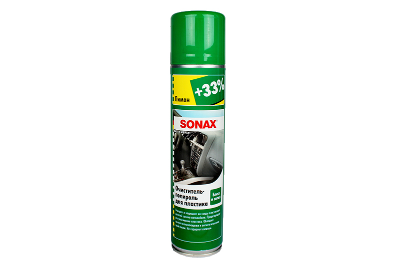 Очиститель-полироль для пластика Sonax 343300 0,4 л глянцевый эффект, лимон