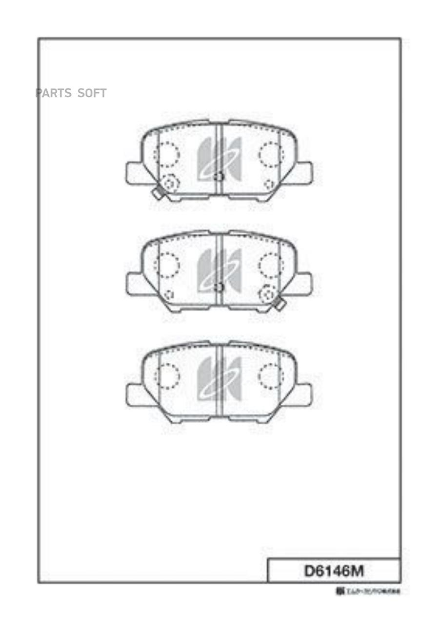 

Колодки дисковые задние \ Mazda 6, Mitsubishi Outlander 2.0/2.4i/2.2D 12> D6146M