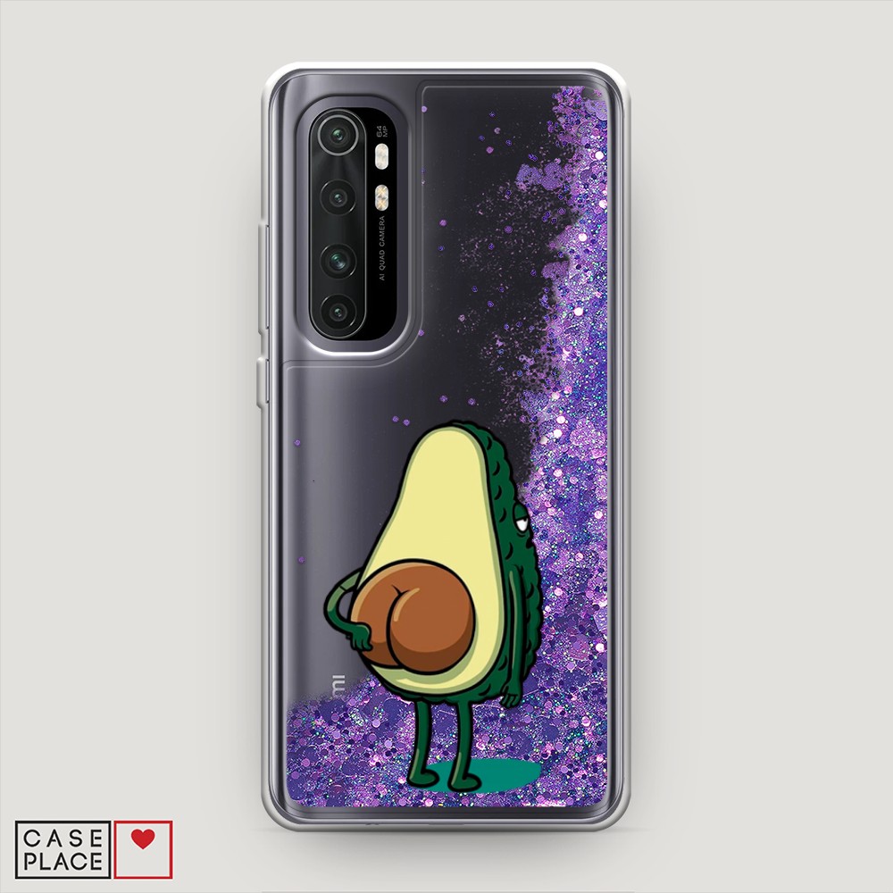 

Жидкий чехол с блестками "Попа авокадо" на Xiaomi Mi Note 10 lite, 38492-1