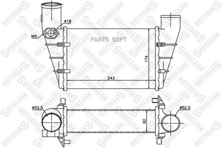 

STELLOX 1040081SX 10-40081-SX_интеркулер!\ VW Passat, Audi A4/A6 1.8T/1.9TDi 95-01