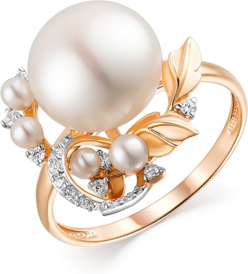 

Кольцо из красного золота с жемчугом/фианитом р. 18,5 Гранат 3.10.11.0275.14-2774, 3.10.11.0275.14-2774