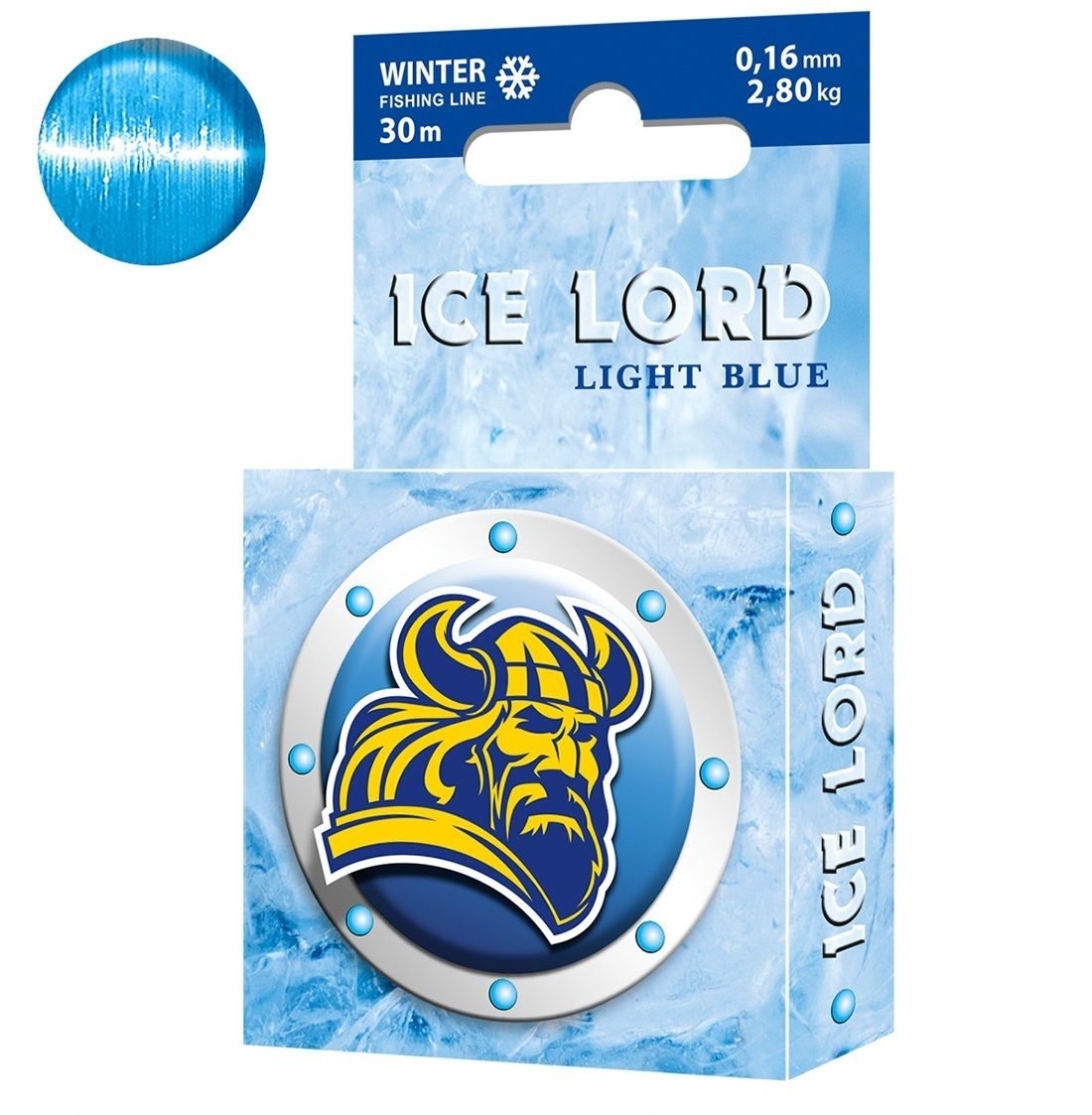 

Леска зимняя AQUA Ice Lord Light Blue 0,16mm 30m, голубой, test - 2,80kg 1 шт., Ice Lord