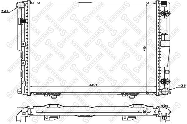 

STELLOX 1025918SX 10-25918-SX_радиатор системы охлаждения! с AC\ MB W124 2.0/2.3 84-92