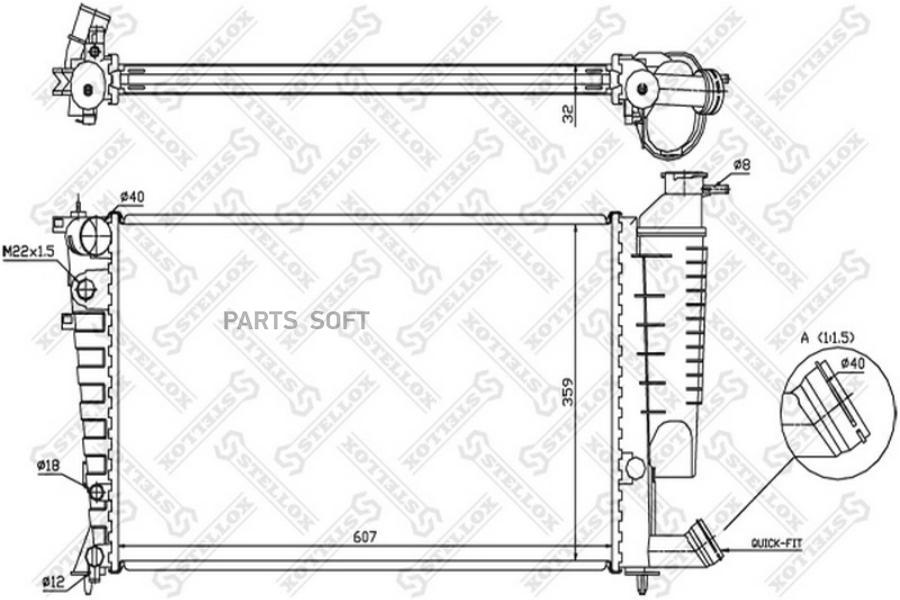 

STELLOX 1025656SX 10-25656-SX_радиатор системы охлаждения! АКПП\ Citroen Xsara 1.8i 98-00