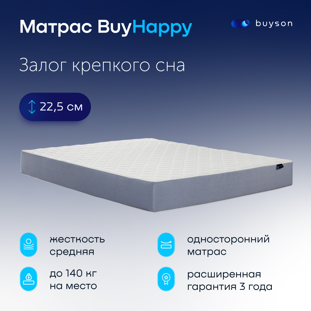 фото Матрас buyson buyhappy, независимые пружины, 200х160 см