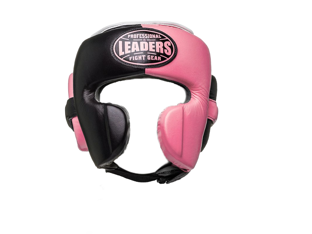 Шлем боксерский LEADERS LS MEX WAVE BK/PNK 1/2 кожа, черный/розовый S