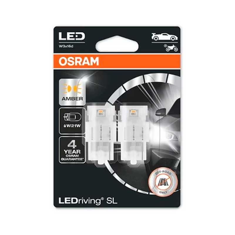 фото Лампа светодиодная osram w21w 12v, 7505dyp-02b, 2 шт