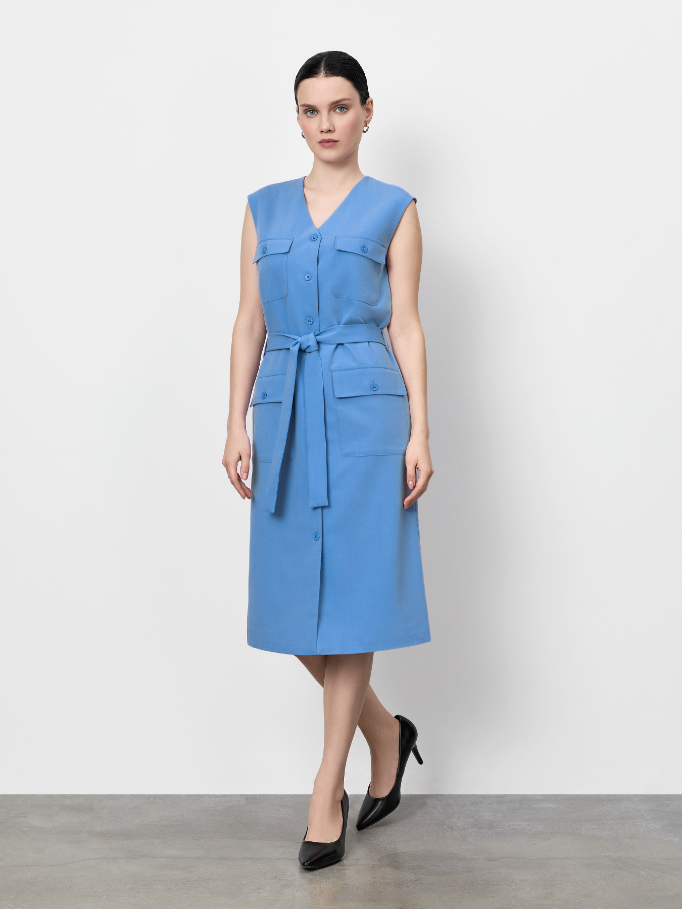 

Платье женское Just Clothes 000000543 синее 44 RU, Синий, 000000543