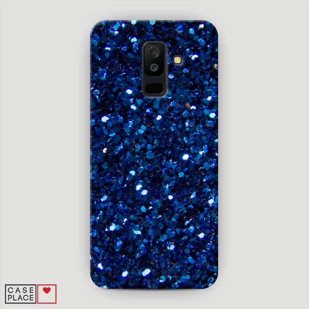 фото Чехол awog "синие блестки рисунок" для samsung galaxy a6 +