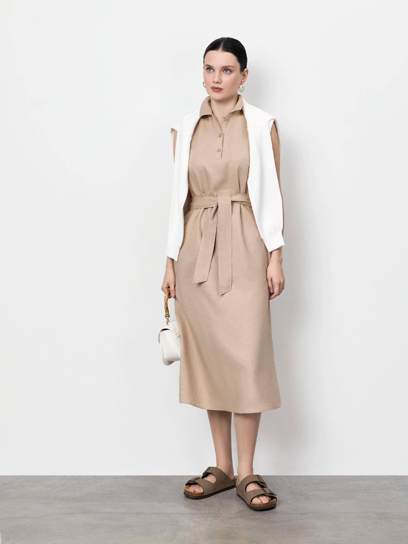 

Платье женское Just Clothes 000000538 бежевое 48 RU, Бежевый, 000000538