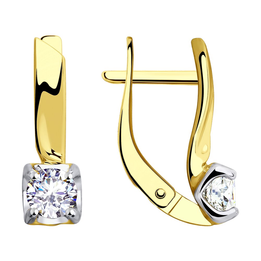 

Серьги из желтого золота SOKOLOV 028564-2, фианит, 028564-2