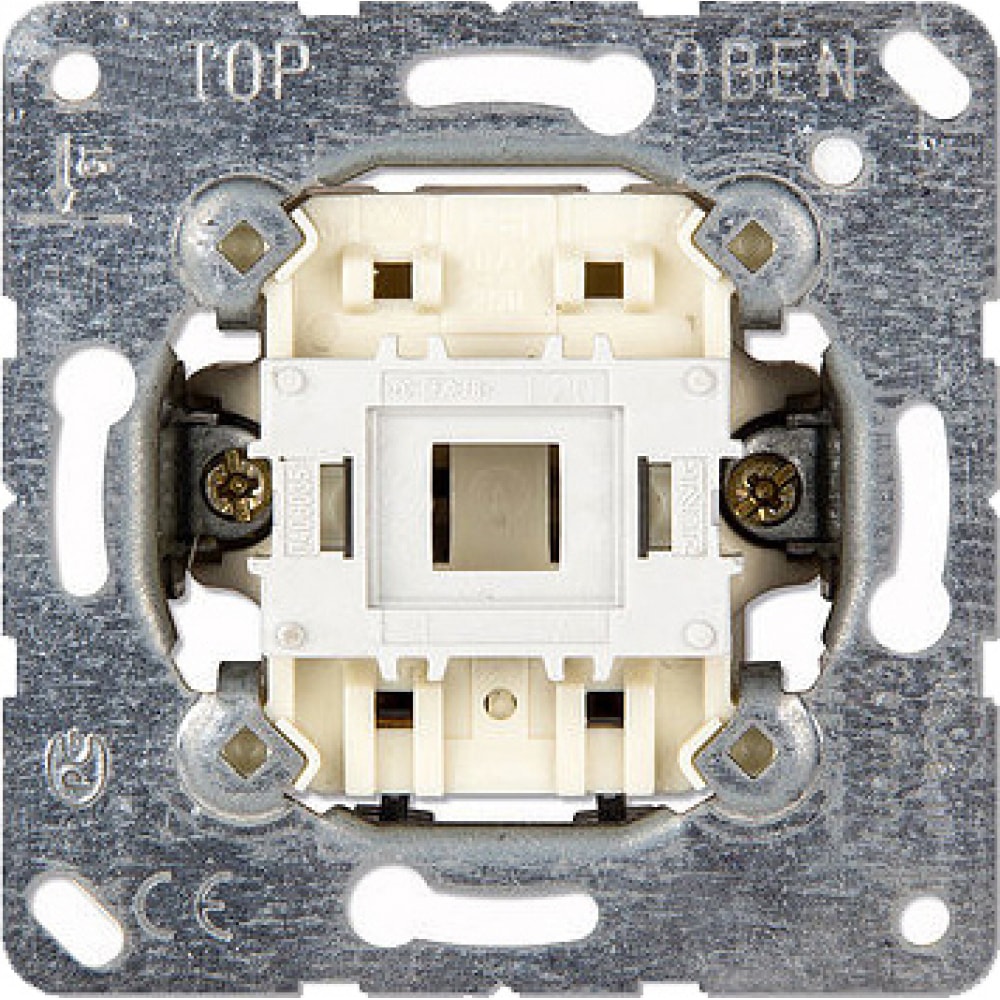 фото 1-клавишный промежуточный переключатель jung ecoprofi мех 10а, 250в ep407u